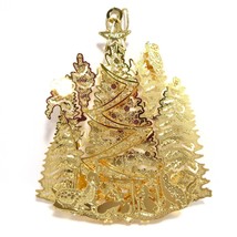 2012 Woodland Christmas Tree Danbury Mint Christmas Ornament 23k Gold Plated - £71.73 GBP
