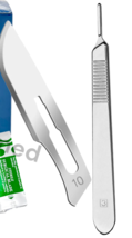 10 Sterile Surgical Blades #10 with FREE Scalpel Knife Handle Medical De... - $6.93