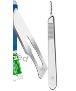10 Sterile Surgical Blades #10 with FREE Scalpel Knife Handle Medical De... - $6.93