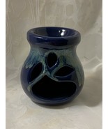 Blue Ceramic Essential Oil Warmer Burner Tea Light Holder Candle Wax Melter - £11.41 GBP