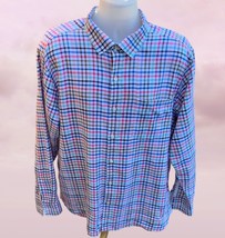 Tommy Bahama long sleeve linen blend button down colorful checkered shirt XL - £25.29 GBP