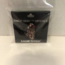 Lauren Spencer Genuine Austrian Crystal Brooch Pin Christmas Lighter 1.5&quot; tall - £7.72 GBP
