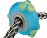 Authentic Trollbeads Spring Bud Glass Charm Turquoise/Green 61366, New - £18.75 GBP