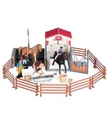 Horse Stable Playset Toys With Horse Wash Area And Fence, 31 Pieces Hors... - £35.95 GBP