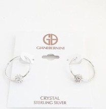 Giani Bernini Sterling Silver 3/4” Hoop Earrings w/ crystals NWT free ship - £19.71 GBP