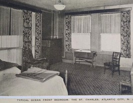 Atlantic City NJ St Charles Hotel Postcard Interior Bedroom Kropp New Jersey - £19.48 GBP
