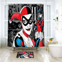 Joker Harley Quinn 01 Shower Curtain Bath Mat Bathroom Waterproof Decorative - $22.99+