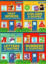 Workbooks Numbers &amp; Counting, Colors &amp; Shapes, Letters &amp; Writing, First Words - £12.40 GBP