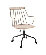 Preston Farmhouse Office Chair, Black Metal &amp; Wood - $4,378.67 MXN