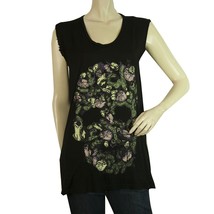Lauren Moshi Black Large Skull Womans Sleeveless Tank T- Shirt Top  - Si... - $68.31