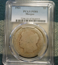 PCGS PO01 1921-P Morgan Silver Dollar DATELESS SUPER LOW BALL SLICK PO 0... - $425.00