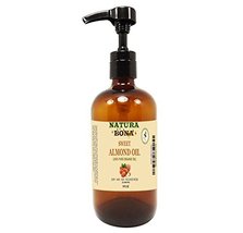 Organic Sweet Almond Oil 16 oz Pump Amber Glass Bottle - 100% Pure Cold-... - $31.99