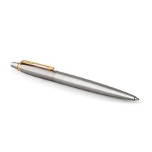 PARKER Jotter Ballpoint Pen, Stainless Steel with Golden Trim, Medium Po... - $11.78