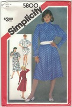 Simplicity 5800 Prairie Western Dress Ruffled Neck 1980s Misses Size 14 Uncut - £10.15 GBP