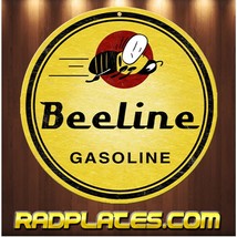 Vintage Retro style Round Man Cave Garage Beeline Gasoline Aluminum Sign 12&quot; - £15.61 GBP