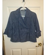 Kikit Jean Jacket Size Small with 3/4 flutter sleeves and pockets - $11.16