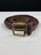 SKU 7458 Eddie Baure Vintage Brown Braided Leather Belt Size L - $25.62