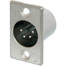nc4mp male xlr jack 4-pin rectangular panel connector, nickel  this is a 4-pole  - $4.47