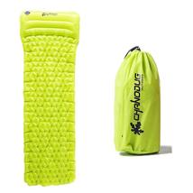 Inflatable Sleeping Pad With Pillow Camping Mattress Moisture Proof Green - £60.64 GBP