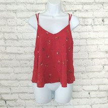 Hollister Tank Top Womens Small Red Floral Sleeveless Strappy Caged Adjustable - $17.99