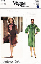 Misses' Dress, Tie & Vest Vintage 1980's Vogue Pattern 8446 Size 22 Uncut - $15.00