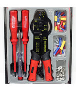 82 Piece Electrical Tool Kit Wire Stripper Crimper Cutter Tester Termina... - $28.04