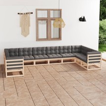  Garden Lounge Set Natural wood Solid Pinewood Large Durable - $1,948.28 CAD