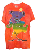 1995 Grateful Dead Tennessee River Tie Dye Rainbow Bear T Shirt Size Large - £154.12 GBP