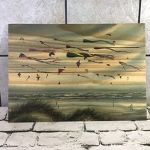 Dave Bartholet Painted Wood Art Sign Plaque Kites Beach Nautical Signed ... - $39.59