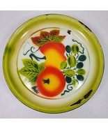 Vintage 1970s Metal Enamel Distressed Serving Tray 16 Inch Round - $365.50 MXN