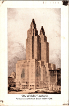 VTG Postcard, The Waldorf Astoria, Park Ave. at Fifth Street, NYC, NY,PM 1948 - £5.33 GBP
