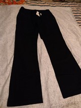 New Espirit Women&#39;s  Dress Pants size 6,  black, drawstring  Cotton / Flax Linen - £14.01 GBP