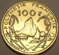 Selten Große Edelstein UNC Polynesien 2003 100 Franken ~ 200k Minz ~ Moorea - £8.08 GBP