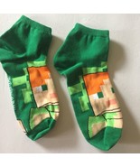 Boy&#39;s Minecraft Red Blue &amp; Green Low Cut Socks Shoe Size 3-10 Socks - £8.31 GBP