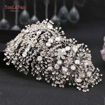 Crystal Bridal Hair Accessories Wedding Headpieces Rhinestone Wedding Tiara Head - £49.00 GBP