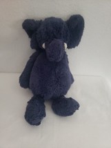 Jellycat Blue Bashful Elephant Plush White Tusks 12&quot; Stuffed Animal Soft Toy - £12.70 GBP