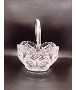 Vtg Bleikristall Clear Frosted Cut Crystal Handled Basket Candy Dish Ger... - £13.40 GBP
