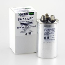 TradePro 25+7.5 MFD 440V Dual Round Run Capacitor TP-CAP-25/7.5/440R - £27.29 GBP