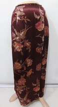 Laura Ashley 4 US 8UK 34EU Burgundy Floral Long Wrap Rayon Skirt Made in UK - $35.77