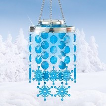 Solar Christmas Winter Snowflake Chandelier Hanging Mobile Holiday Light Decor - £17.97 GBP