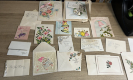 Lot of 18 Used Vintage Wedding Greeting Gift Shower Cards 1949 ephemera - £11.84 GBP