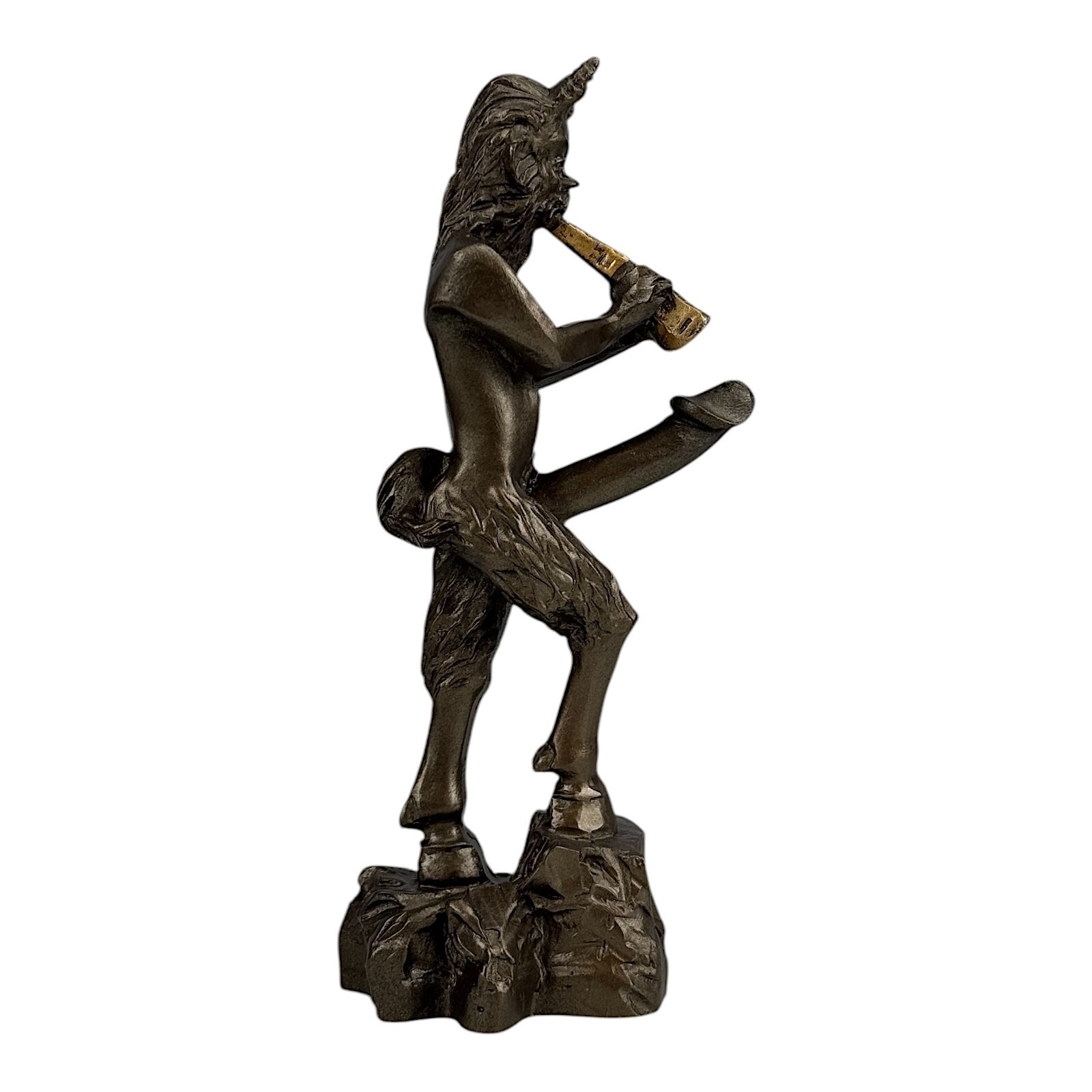 Pan Greek Nude God of Nature Faunus Phallus Statue Sculpture Bronze Color 7in Item image 6