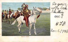Sioux Chief Native American Indian on Horseback 1905 postcard - £6.16 GBP