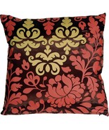 Bohemian Damask Brown, Red and Ocher Throw Pillow, with Polyfill Insert - £29.53 GBP
