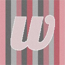 Pepita Needlepoint kit: Letter W Rose Stripes, 10&quot; x 10&quot; - £61.01 GBP+