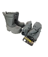 Northside Black Gray Thermolite Kids Winter Boots with Helicase Mittens ... - $29.65