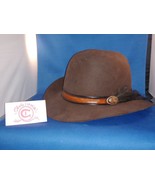 CHARLIE 1 HORSE HAT CO Custom 1970&#39;s/80&#39;s Woman&#39;s Cowboy Hat Cogue Feather - $161.35 CAD