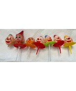 Vtg Clown Cake Toppers Set Of 7 Retro Party Decor Cupcake - $6.08