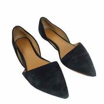 J Crew Women&#39;s 7.5 Black Suede Zoe D’Orsay Slip On Pointed Toe Flats Shoes - $21.29