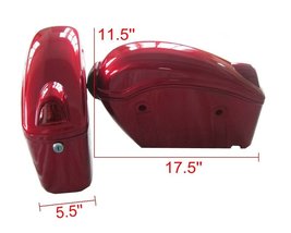 FY Motorcycle Red Hard Saddle Bags with Mounting Brackets for Kawasaki - $1,431.34 MXN